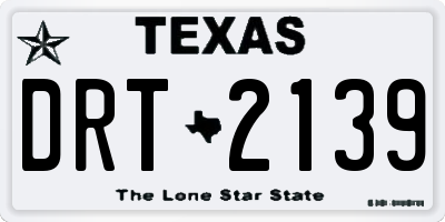 TX license plate DRT2139