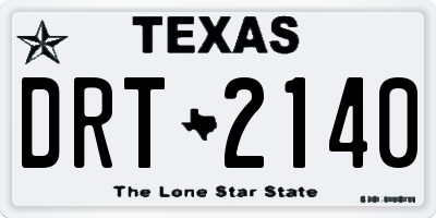 TX license plate DRT2140