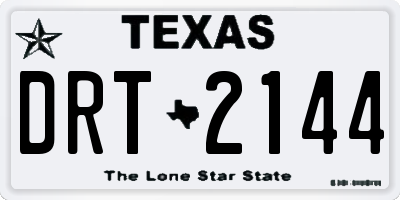 TX license plate DRT2144