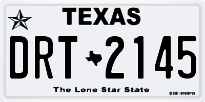 TX license plate DRT2145