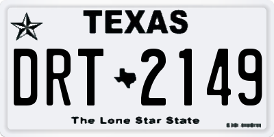 TX license plate DRT2149