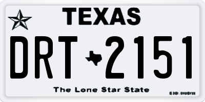 TX license plate DRT2151