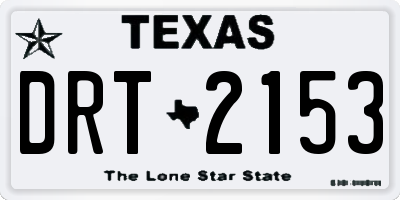 TX license plate DRT2153