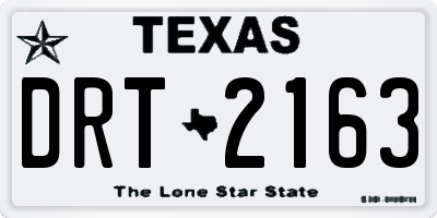 TX license plate DRT2163