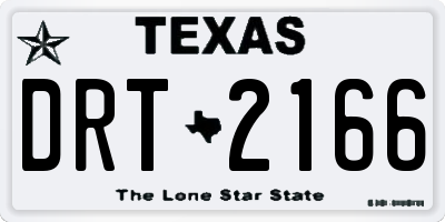 TX license plate DRT2166