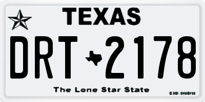 TX license plate DRT2178