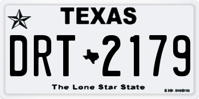 TX license plate DRT2179