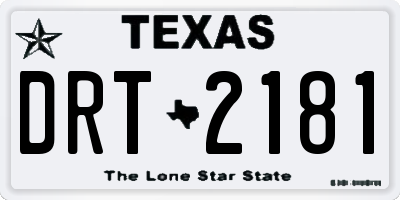 TX license plate DRT2181