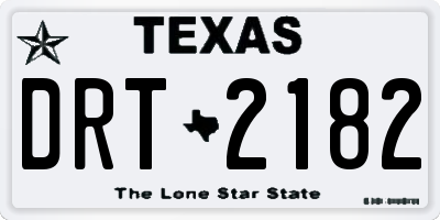 TX license plate DRT2182