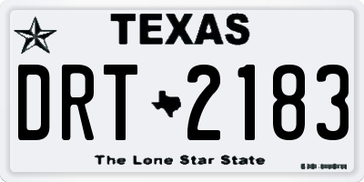 TX license plate DRT2183