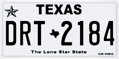 TX license plate DRT2184