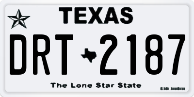 TX license plate DRT2187