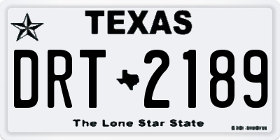 TX license plate DRT2189