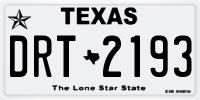 TX license plate DRT2193