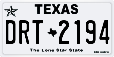 TX license plate DRT2194