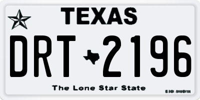 TX license plate DRT2196