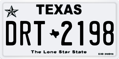 TX license plate DRT2198