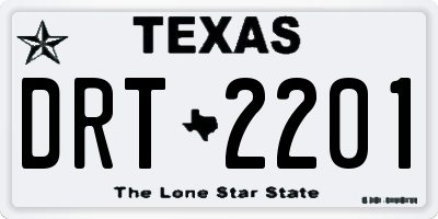 TX license plate DRT2201