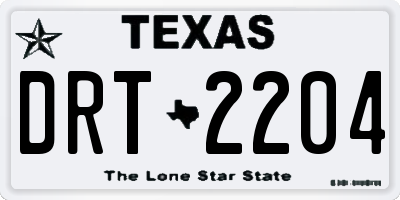 TX license plate DRT2204