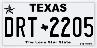 TX license plate DRT2205