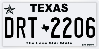 TX license plate DRT2206