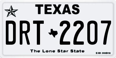 TX license plate DRT2207