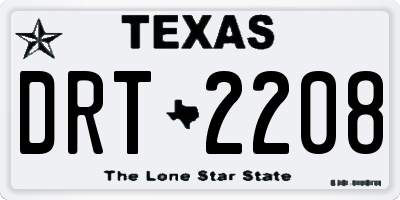 TX license plate DRT2208