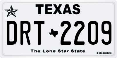 TX license plate DRT2209