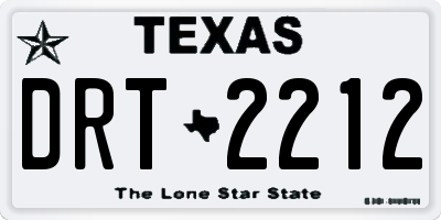 TX license plate DRT2212