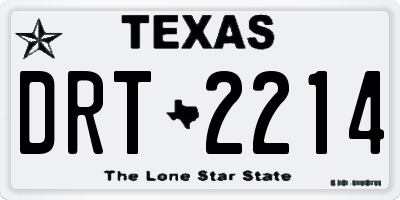 TX license plate DRT2214