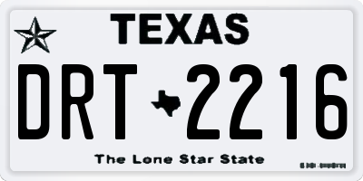 TX license plate DRT2216