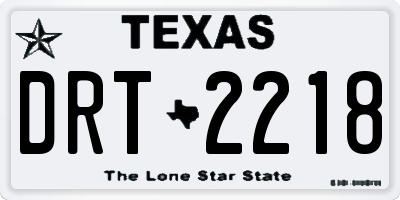 TX license plate DRT2218