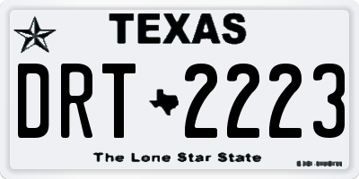 TX license plate DRT2223