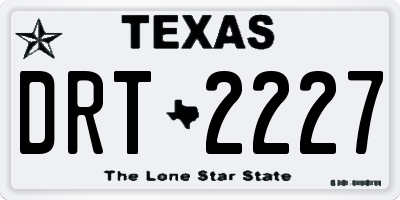 TX license plate DRT2227