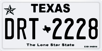 TX license plate DRT2228