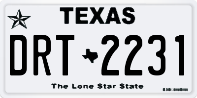 TX license plate DRT2231