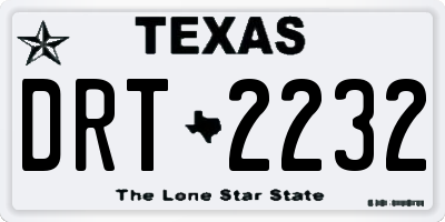 TX license plate DRT2232