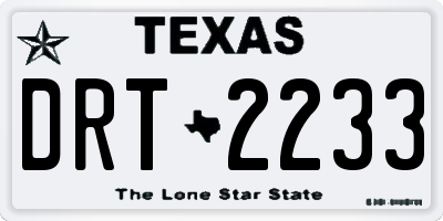 TX license plate DRT2233