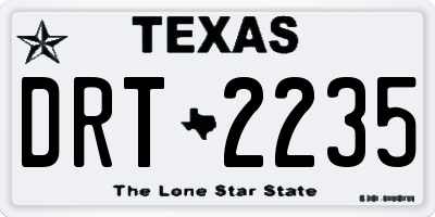 TX license plate DRT2235