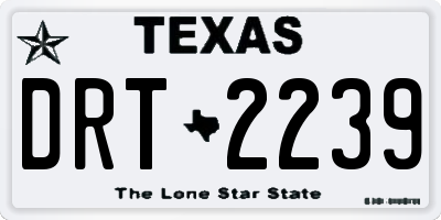 TX license plate DRT2239