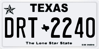 TX license plate DRT2240