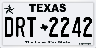 TX license plate DRT2242