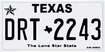 TX license plate DRT2243