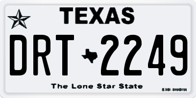 TX license plate DRT2249