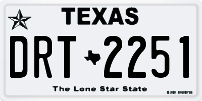 TX license plate DRT2251