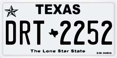 TX license plate DRT2252