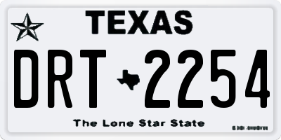 TX license plate DRT2254