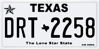 TX license plate DRT2258