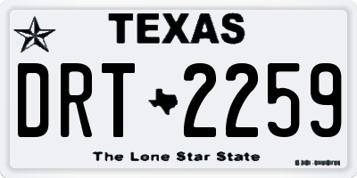 TX license plate DRT2259