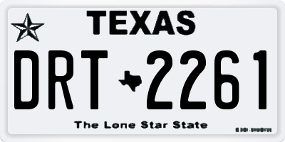 TX license plate DRT2261